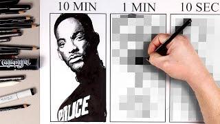 Drawing Will Smith - Bad Boys For Life in 10 MIN, 1 MIN & 10 SECONDS!