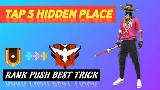 TOP 5 BEST HIDDEN PLACE || RANK PUSH TRIP GOLD TO HOROIC || #freefitewhatsappstatus #viral#freefire