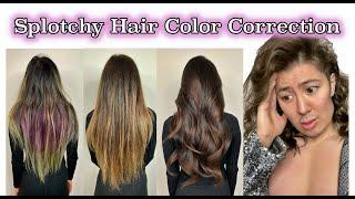 Splotchy Hair Color Correction