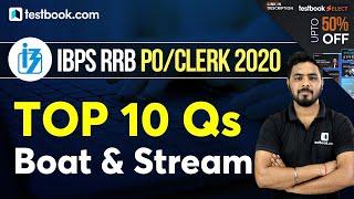 IBPS RRB Clerk 2020 | Top 10 Important Boat and Stream Questions | Maths Tricks for RRB PO