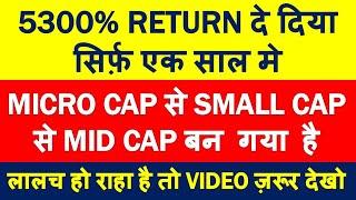 5300% return in one year from this stock | from micro cap to small cap to mid cap share latest news