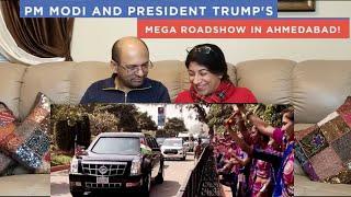 PM Modi and President Trump Mega Roadshow in Ahmedabad | Modi Trump World's Biggest Convoy REACTION