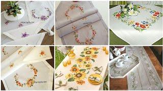 top 50 stylish hand embroidered table cover and table Mats designs patterns