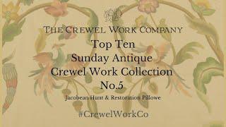 Antique Crewel Work Collection Top 10 - No  5 Jacobean Hunt & Restoration Pillowe