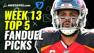 FanDuel NFL DFS Top-5 Picks Week 13 | Daily Fantasy Fantasy Football Optimal Lineups