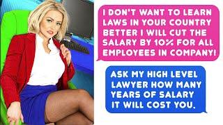 HR ILLEGALLY cuts salaries for ALL Employees In Company By 10% ! Lawyer Teaches An EXPENSIVE Lesson!