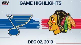 NHL Highlights | Blues vs. Blackhawks - Dec. 02, 2019