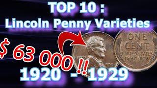 Top 10 1920's Lincoln Penny Varieties Worth Money