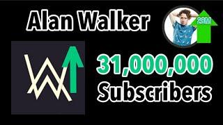 Alan Walker Hitting 31 Million Subscribers (1 Hour Timelapse)