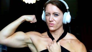 BEAUTIFUL STRONG MUSCLE GIRL FLEXING HER HUGE BICEPS TRAPS TOP 10 CLIP COMPILATION