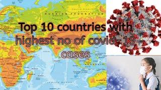 Top 10 countries with highest number of Covid-19 cases in world.