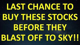 LAST CHANCE TO BUY BEFORE THESE STOCKS BLAST OFF TO SKY! MULTIBAGGER STOCKS INVESTING INVESTMENT NSE