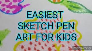 Easiest Sketch Pen art for kids | FREE Worksheets