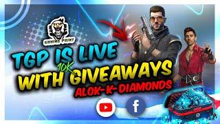 10K SPECIAL DJ ALOK, DIAMOND GIVEAWAY FREE FIRE LIVE |  TOP GAMING POINT | TGPYT | TGP ARMY