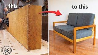 How to Make a Sofa from Rough Wood | DIY Woodworking