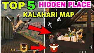 Top 5 hidden/secret place in Kalahari map || Kalahari map hidden place || free fire hidden place