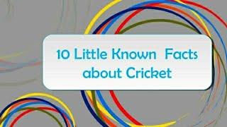 Top 10 little Facts about Cricket | Amazing Facts
