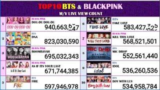 TOP10 LIVE VIEW COUNT BTS vs BLACKPINK