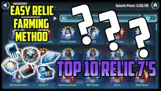 Top 10 Relics 2020! Fast Relic Levels and More | SWGoH