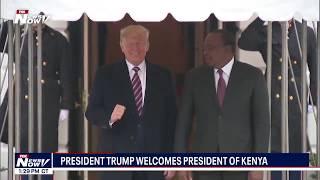 WELCOME TO THE WHITE HOUSE: President Trump greets president of Kenya