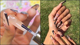 Modelones Polygel DIY Fast & Easy Lazy Girl Method Spooky French Coffin Nails DIY