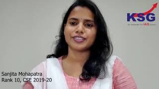 Sanjita Mohapatra,, IAS, AIR 10, UPSC CSE 2019, Rank 10 UPSC Topper, Result, Achievement, KSG India
