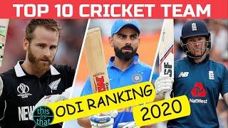 top 10 cricket team in the world 2020 Odi