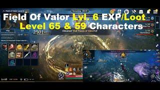 Black Desert Mobile: Field of Valor Level 6 EXP/Loot Test on Level 65 & 59 Character!