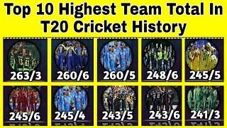 Top 10 Highest Team Total In T20 Cricket History ll Highest Team Score In T20 History