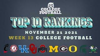 College Football Top 10 Rankings - Week 13 - Josh Only