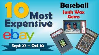 TOP 10 eBay Junk Wax Era Baseball Cards Weekly Sales | Sept 27 - Oct 10, Ep 42