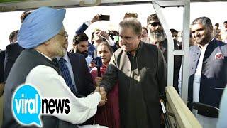 Former Indian Prime Minister Manmohan Singh welcomed by Shah Mahmood Qureshi | Viral News