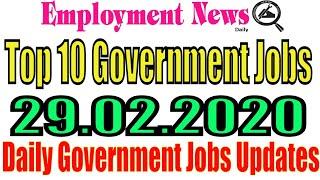 Top 10 Government Jobs on 29th Feb 2020, Sarkari Naukri India