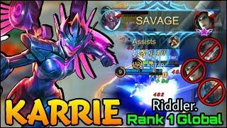 SAVAGE!! Karrie Making the Enemy Surrender - Top 1 Global Karrie Riddler. - Mobile Legends