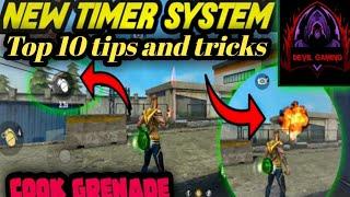 Top 10 cook and throw grenade tips and tricks||grenade timer system||Garena free fire