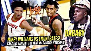 Mikey Williams vs Emoni Bates!!! The CRAZIEST GAME Of The Year w/ DABABY Watching!!