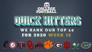 College Football Top 10 Rankings - Week 15 - Notre Dame, Florida, and Texas A&M Stay Put. No Coastal