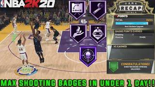 *NEW* FASTEST WAY TO GET EVERY SHOOTING BADGE ON NBA 2K20! UNLOCK THEM ALL IN 1 HOUR! AFTER PATCH 10