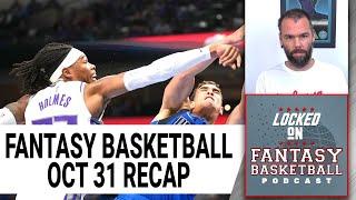 Richaun Holmes Is A Top 20 Guy | NBA Fantasy Basketball Game Recaps | Sunday October 31