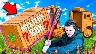 $10,000 Mystery Box Fort Zombies CAR Survival! 24 Hour ZOMBIES Nerf War Z 