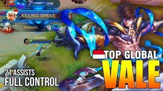 FULL CONTROL SUPPORT VALE GAMEPLAY - TOP GLOBAL VALE YanZ - MOBILE LEGENDS