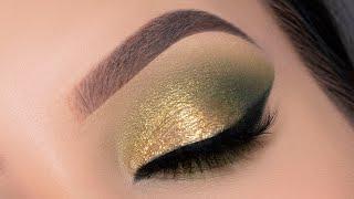 Golden Green Eye Makeup Tutorial for Brown Eyes | $3 palette 