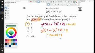 SAT Practice Test (problem 10) - Algebra 2