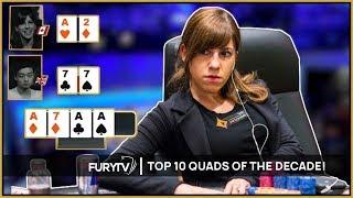 TOP 10 POKER QUADS HANDS OF THE DECADE!