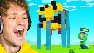 DESTROYING Jelly's GIANT STATUE In Minecraft! (Bee Town)