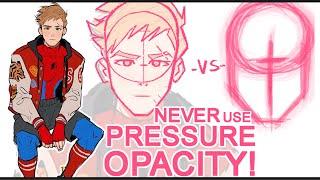 DIGITAL ART: the O̲N̲L̲Y̲ 2 MISTAKES YOU'RE MAKING | NEVER USE PRESSURE OPACITY! EVAR!!! 