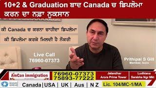 10+2 ਅਤੇ Graduation ਬਾਦ Canada ਵਿੱਚ ਡਿਪਲੋਮਾ ਕਰਨ ਦਾ ਨਫਾ ਨੁਕਸਾਨ | Amcan Immigration | Member Iccrc