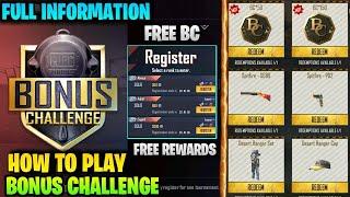 How To Play Bonus Challenge In Pubg Mobile Lite | Full Information | How To Get Free BC & Rewards |