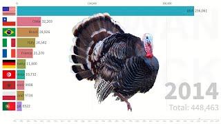 Top 10 Turkey Stocks (1000 head) Countries from 1961 | FAO DATA