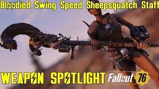 Fallout 76: Weapon Spotlights: Bloodied Swing Speed Sheepsquatch Staff